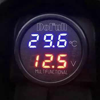 KETOTEK Цифровой автомобильный измеритель напряжения и температуры 3 в 1