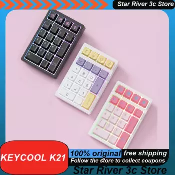 Keycool K21 Механическая цифровая клавиатура с поддержкой драйвера, полный ключ, вал сиденья, горячая Распродажа, Rgb Проводная клавиатура для ноутбука, офиса, подарок