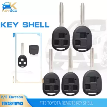 KEYECU 10 шт. дистанционного ключа оболочки 2 кнопки/3 кнопки Замена для Toyota TOY48/TOY40/TOY41/TOY43 лезвие