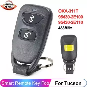 KEYECU 2 кнопки для Hyundai Tucson 2005 2006 2007 2008 2009 P/N: 95430-2E100 95430-2E110 433 МГц дистанционный брелок для автомобиля OKA-311T