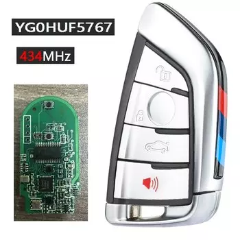 KEYECU 315/434/868 МГц PCF7953 Чип CAS4 CAS4 + Модифицированная система 4-кнопочного дистанционного брелока для BMW F Chassis 5 7 Series Silver