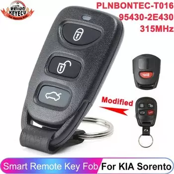 KEYECU 3 + 1 4 кнопки для KIA Sorento 2004 2005 2006, обновленный автомобильный пульт дистанционного управления 315 МГц PLNBONTEC-T016, брелок P/N: 95430-2E430