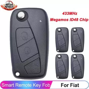 KEYECU 3 кнопки 433 МГц Megamos ID48 Chip Flip Remote для Fiat Bravo Liena Stilo Jumper Punto Ducato Ypsilon Iveco Daily Key Fob