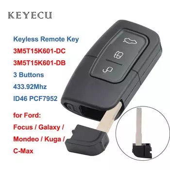 Keyecu 3M5T15K601-DC/DB ключ дистанционного управления для Ford C-Max Focus MK2 Kuga Mondeo Galaxy 433,92 МГц ID46 PCF7952 чип