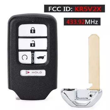 KEYECU 433 МГц ID47 Чип FCC ID: KR5V2X, KR5T44, KR5V44 Интеллектуальный дистанционный брелок для Honda Piot CR-V Civic Passport 2016-2022