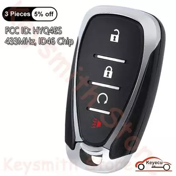 KEYECU 4 кнопки 433 МГц ID46 чип для Chevrolet Trailblazer подача 2021-2023 Авто дистанционный смарт ключ-брелок HYQ4ES 13530712