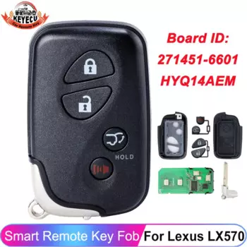 KEYECU 4-кнопочный HYQ14AEM 271451 -6601 для Lexus LX570 2008 2009 2010 2011 2012 2013 2014 2015 2016 смарт-ключ дистанционного управления 89904-60A00