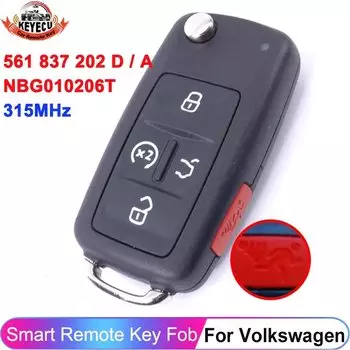 KEYECU 561 837 202 D, 561 837 202 A для VW Volkswagen Beetle CC EOS Golf GTI Jetta Passat NBG010206T дистанционный ключ 315 МГц ID48