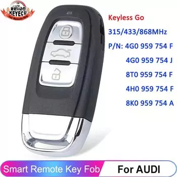 KEYECU 754J Умный дистанционный брелок без ключа для Audi A4 A5 A6L A7 A8 Q5 4G 0959754 F 4G 0959754 J 8T 0959754 F 4H 0959754 Ф 8К 0959754 A