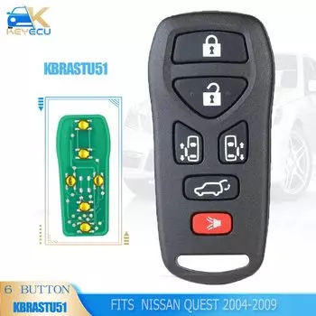 KEYECU дистанционный брелок 6 кнопок для Nissan Quest 2004 2005 2006 2007 2008 2009 PN: KBRASTU51