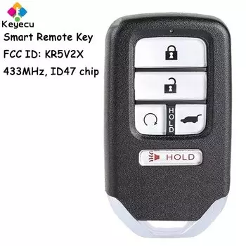 KEYECU для Honda Pilot CR-V Civic 2016 2017 2018 2019 2020 Fob 5 кнопок 433 МГц ID47 чип FCC ID: KR5V2X умный пульт дистанционного управления автомобильный ключ