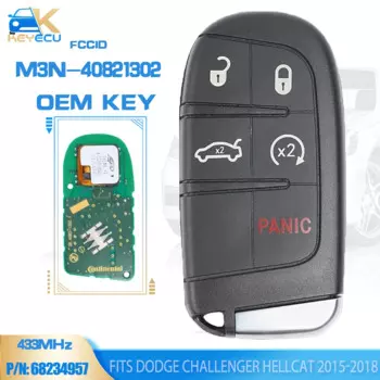 KEYECU OEM M3N-40821302 дистанционный смарт ключ-брелок умная клавиша приближения для Dodge Challenger, Charger 2011-2018