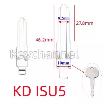 Keyychannel 10 шт./лот, металлический пустой ключ от автомобиля ISU5 KD Key Blade VVDI Flip Remote Blade Head для ISUZU для KEYDIY Xhore Flip Remote