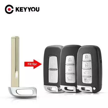 KEYYOU 10 шт. для Hyundai IX35 Sonata для Kia K2 K5 Sportage Forte сменный умный пульт дистанционного управления Аварийный ключ подходит для Uncut HY18 Blade
