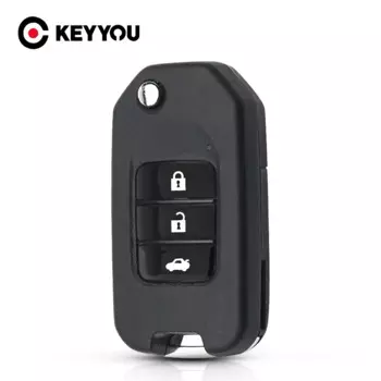 KEYYOU 10 шт. новый 3-кнопочный чехол для автомобильного ключа для Honda Civic City Fit HR-V XR-V складной откидной чехол для автомобильного ключа