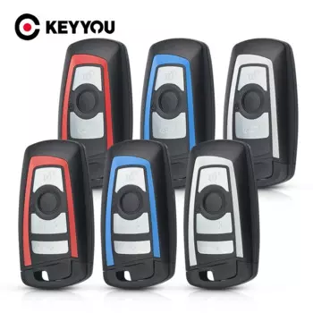 KEYYOU 10 шт. новый чехол для ключей для BMW CAS4 F 3 5 7 серии E90 E92 E93 X5 F10 F20 F30 F40 3/4 кнопочный корпус