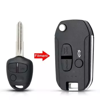 KEYYOU 1 шт. пульт дистанционного управления модифицированный автомобильный флип-ключ для Mitsubishi Pajero Sport Outlander Grandis LANCER-EX ASX 2/3 кнопка