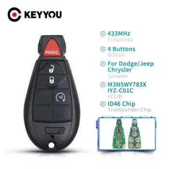 KEYYOU 2 + 1 3 кнопочный умный дистанционный Автомобильный ключ для Dodge Grand Caravan Chrysler Town для Jeep Cherokee M3N5WY783X IYZ-C01C 433 МГц