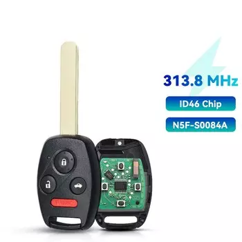 KEYYOU 2/3/4 кнопки ID46 чип 313,8/433 МГц автомобильный дистанционный ключ для Honda Accord Element Pilot CR-V HR-V Fit City Jazz Odyssey Fleed