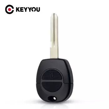 KEYYOU 2-кнопочный чехол для дистанционного ключа автомобиля, комбинированный чехол с необрезанным лезвием для Nissan Primera Micra Terrano Almera X Trail, флип-брелок для ключа автомобиля