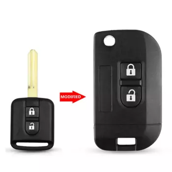 KEYYOU 2-кнопочный модифицированный складной автомобильный чехол с дистанционным управлением для NISSAN Qashqai primera Micra Navara Almera Note Sunny