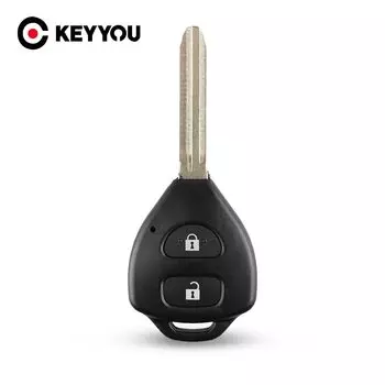 KEYYOU 2-кнопочный необрезанный сменный пластиковый дистанционный автомобильный ключ, брелок Cae, пустые ключи для Toyota Corolla RAV4 Toy43 Blade