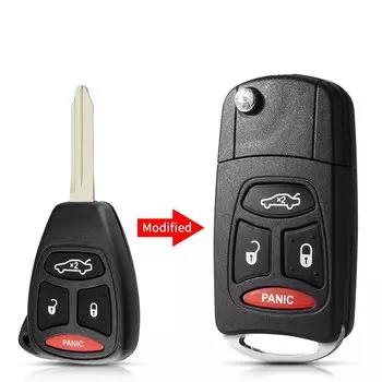 KEYYOU 3 + 1 кнопка чехол для автомобильного ключа брелок для Chrysler 300 300C Pacifica Stratus для Dodge для Jeep Cherokee Grand