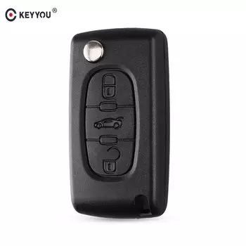 KEYYOU 3-кнопочный откидной чехол для дистанционного ключа для PEUGEOT 407 307 308 607 CE0536