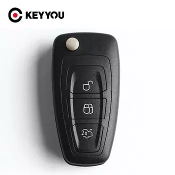 KEYYOU 3-кнопочный складной чехол для дистанционного ключа для Ford Focus Fiesta 2013, чехол для брелока с лезвием HU101