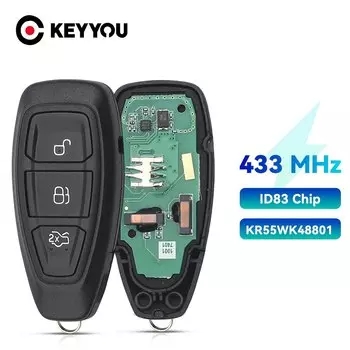 KEYYOU 433/434 МГц 4D63 ID83 80Bit чип KR55WK48801 для Ford Focus C-Max Mondeo Kuga Fiesta B-Max умный дистанционный ключ для автомобиля без ключа
