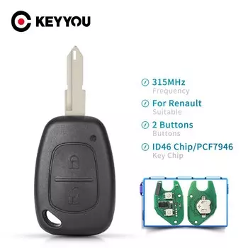 KEYYOU 433 МГц 2 кнопки автомобильный дистанционный ключ для Renault CLIO SCENIC KANGOO PCF7946 чип дистанционный автомобильный брелок чехол NE73 лезвие