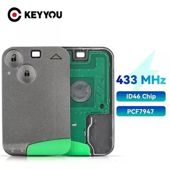 KEYYOU 433 МГц Pcf7947 чип 2 кнопки дистанционная карта Smart Car Key для Renault Laguna с необработанным лезвием ключа
