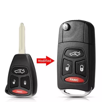 KEYYOU 4 кнопки дистанционного откидного складного ключа оболочка для Chrysler 300 300C Aspen Dodge Magnum Dakota Durango RAM Charger Jeep CY22