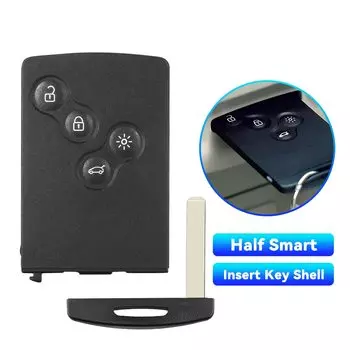 KEYYOU 4-кнопочный чехол для ключей с автомобильной картой для Renault Koleos Clio IV Captur Passive Laguna Megane KeylessGo Entry Remote Smart Key Shell
