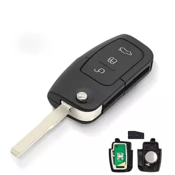 KEYYOU Автомобильный Дистанционный ключ «сделай сам» для Ford Fusion Focus Mondeo Fiesta Galaxy HU101 FO21 автомобильный флип-ключ 4D60 4D63 чип 80/40 бит