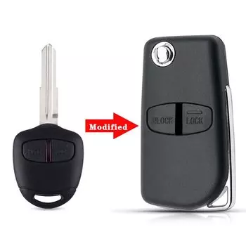 KEYYOU автомобильный модифицированный флип-чехол с дистанционным управлением, 2/3 кнопки для Mitsubishi Lancer EX Evolution Grandis Outlander, правое/левое лезвие