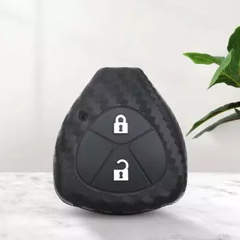 KEYYOU автомобильный силиконовый чехол из углеродного волокна для Toyota Yaris Tarago Camry Corolla RAV4 Crown Avalon Venza