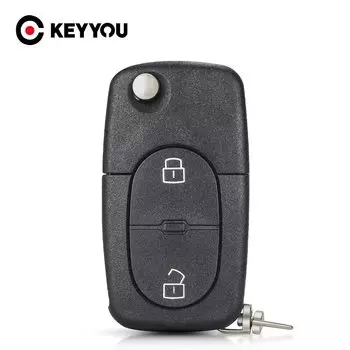 KEYYOU для Audi A2 A3 A4 A6, старые модели CR1620/CR1616, 2-кнопочный складной чехол для дистанционного ключа