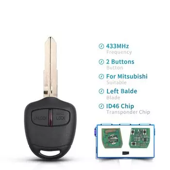 KEYYOU для Mitsubishi Outlander Pajero Triton ASX Lancer Shogun MIT8 MIT11 Blade 2 3 кнопки автомобильный дистанционный ключ 433 МГц ID 46 чип