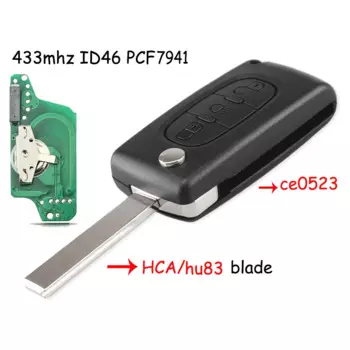 KEYYOU для Peugeot llcle Ave 207 307 407 для CITROEN C1 C2 C3 C4 C5 Berlingo 433 МГц ID46 ASK FSK дистанционный Автомобильный ключ CE0523 Ce0536