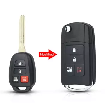 KEYYOU для Toyota Camry Prius 2012 2013 2014 2015 2016 2017 Corolla RAV4 Key чехол TOY43 2/3/4 кнопки дистанционный Автомобильный ключ