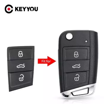 KEYYOU для Volkswagen VW Golf 7 4 5 Mk4 6 для Skoda Octavia для Seat Leon Ibiza Altea 3-кнопочный резиновый дистанционный автомобильный ключ