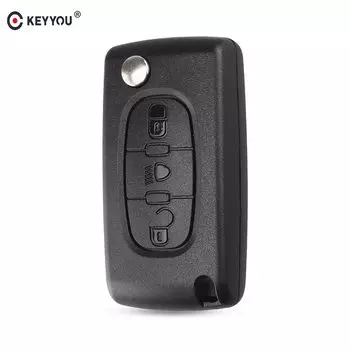 KEYYOU ДЛЯ Citroen C1 C2 C4 Picasso C5 C6 3-кнопочный брелок с дистанционным управлением, световой символ со значком CE0536