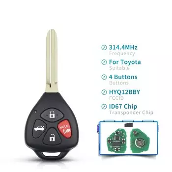 KEYYOU HyQ12BBY 314,4 МГц ID67 дистанционный Автомобильный ключ для Toyota Camry, Avalon, Corolla Matrix RAV4 Yaris Venza tC/xA/xB/xC 3/4 кнопок
