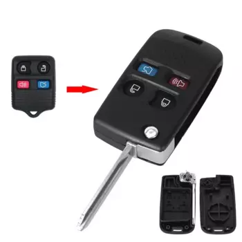 KEYYOU модифицированный дистанционный складной откидной чехол для ключей для Ford Crown Victoria Escape Expedition Explorer Sport, 4 кнопки