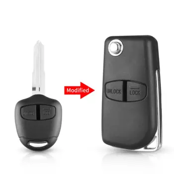 KEYYOU модифицированный флип-чехол для дистанционного ключа для Mitsubishi, новый ASX GRANDIS Outlander LANCER 2/3, ягодицы, правое и левое лезвие