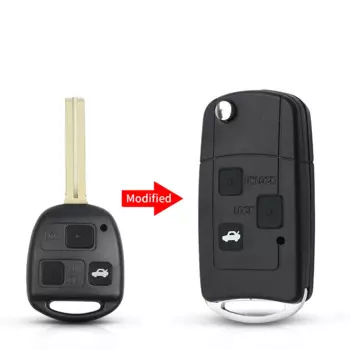 KEYYOU модифицированный складной чехол для дистанционного ключа с 3 кнопками для Lexus RX330 RX350 RX400h LS400 LS430 ES330 IS300 LX470