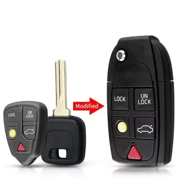 KEYYOU новая замена 2 3 4 5 кнопок удаленный откидной складной корпус ключа для Volvo XC70 XC90 V50 V70 S60 S80 C30 брелок для ключей автомобиля