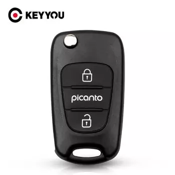 KEYYOU Новый 3-кнопочный складной чехол для дистанционного ключа для KIA Picanto, чехол для дистанционного ключа, брелок