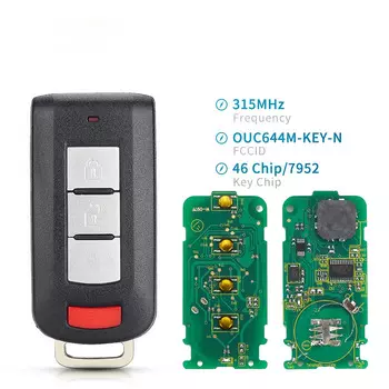 KEYYOU Smart Keyless Go Entry дистанционный ключ от автомобиля 3/4 кнопка для Mitsubishi Lancer Outlander Galant 315 МГц PCF7952 чип OUC644M-KEY-N
